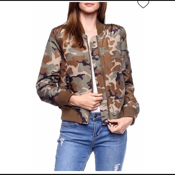 Love Tree Jackets & Blazers - COPY - Windbreaker Camouflage Print Jacket